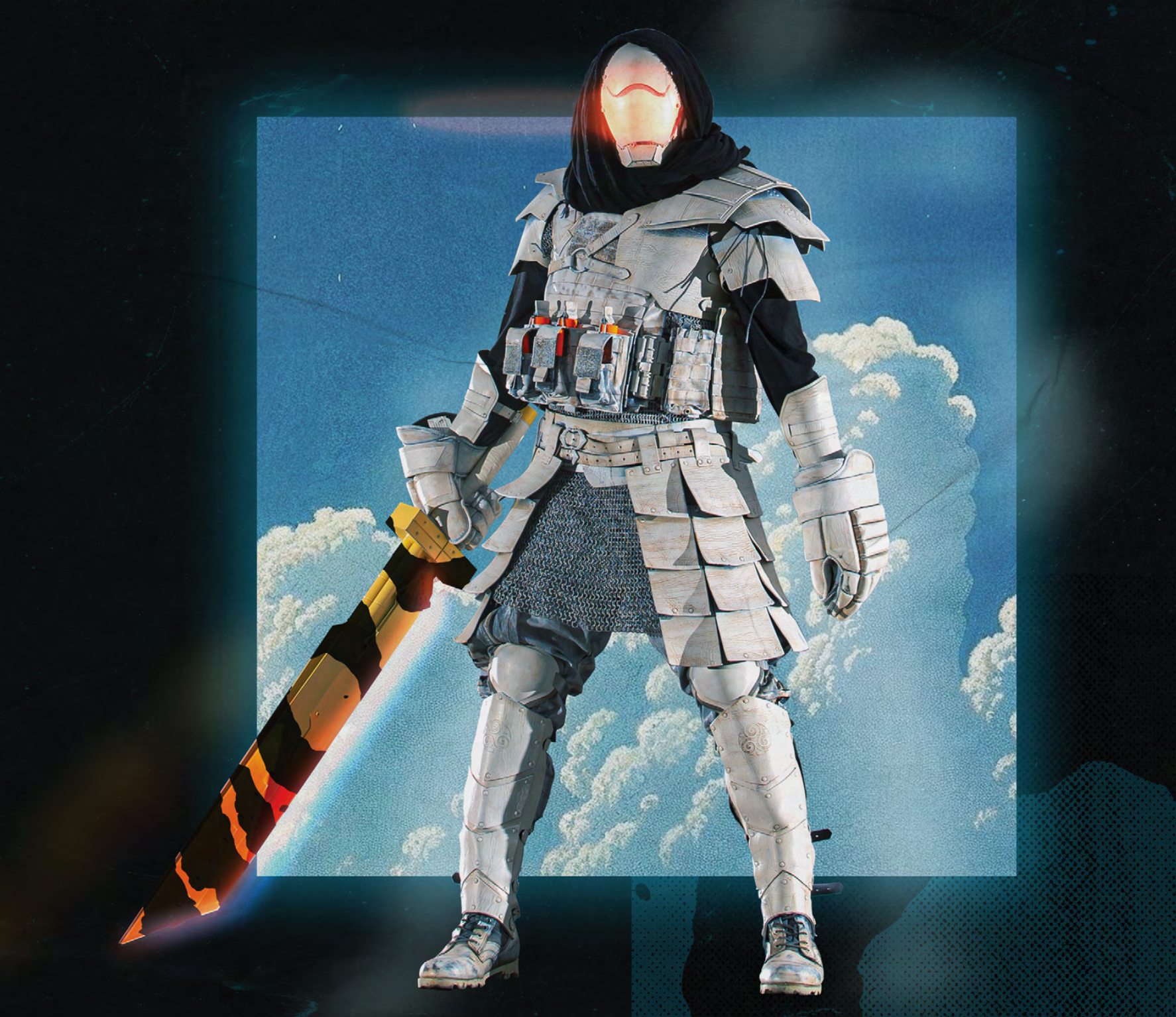 capita snowboards robot figure carrying a large sword