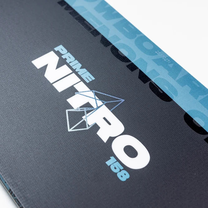 Close-up of a product with 'Prime Nitro' branding on a blue and gray background