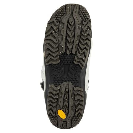 nitro venture pro tls snowboard boots in ice white with nicotine brown highlights.