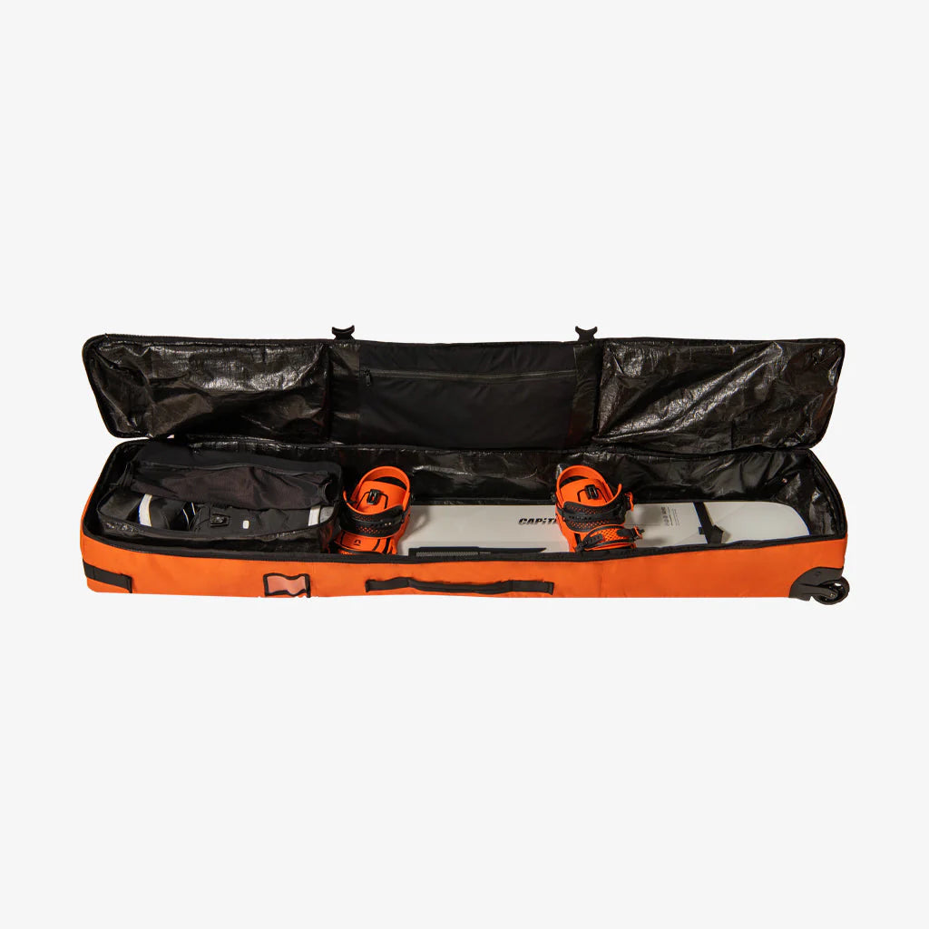 Union Wheeled Snowboard Bag – Padded Travel Board Case with Wheels – Bright Orange