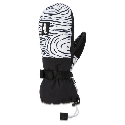 crab grab Desiree mitt, gauntlet style mitt, black with zebra print