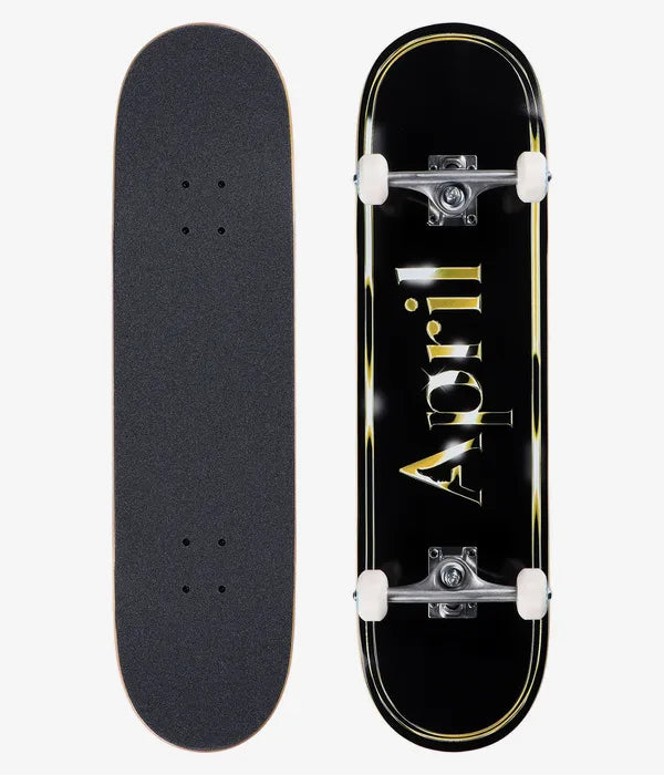 April OG Logo Gold/Black 8" Complete Skateboard