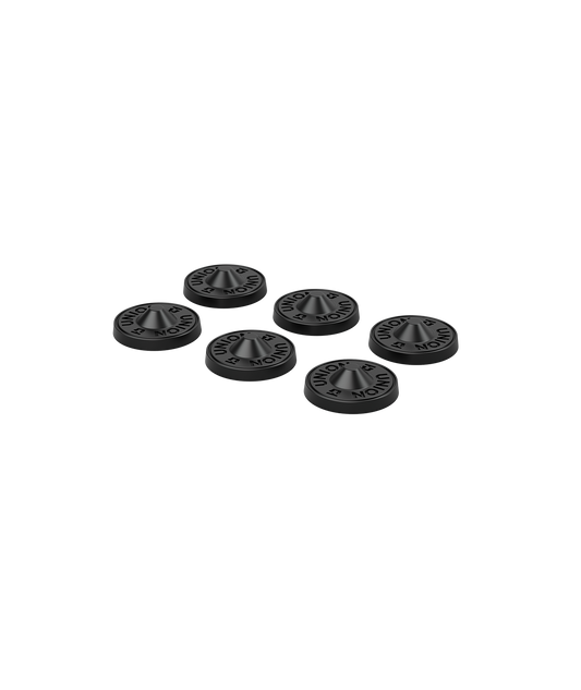 union stomp pad in the form of six little spiked studs in black with union logos circling them