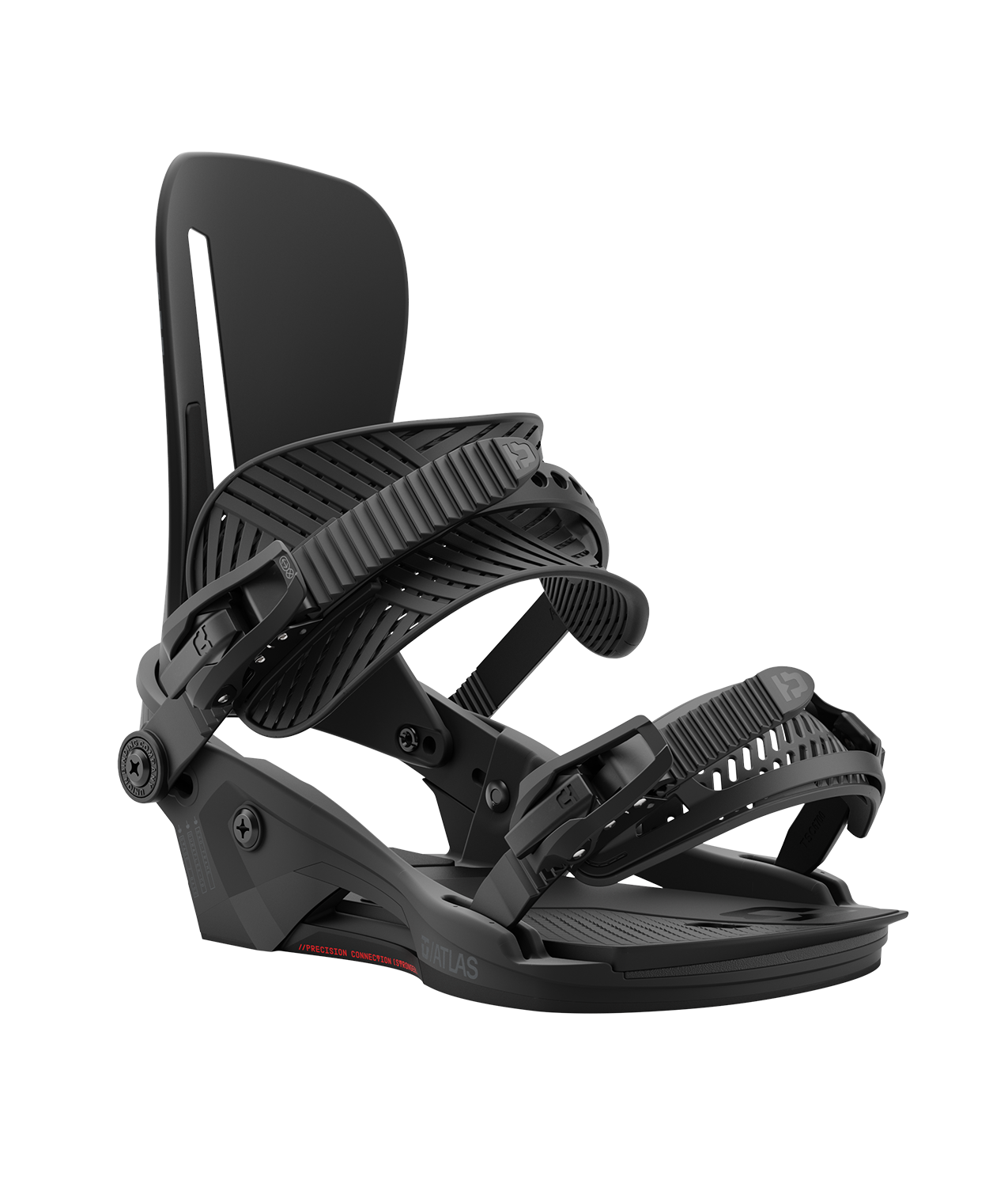 Union Atlas, 24/25 model snowboard bindings, matt black with black adjustable straps