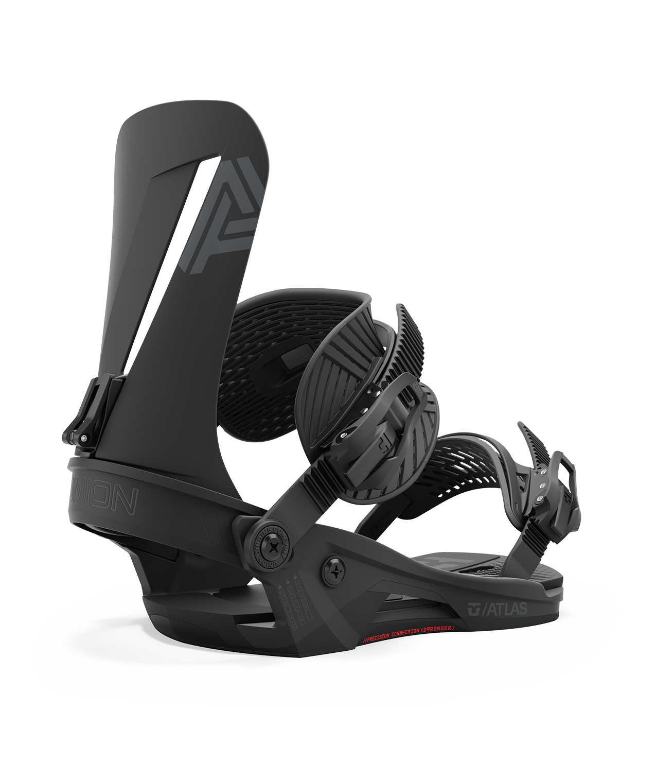 Union Atlas, 24/25 model snowboard bindings, matt black with black adjustable straps