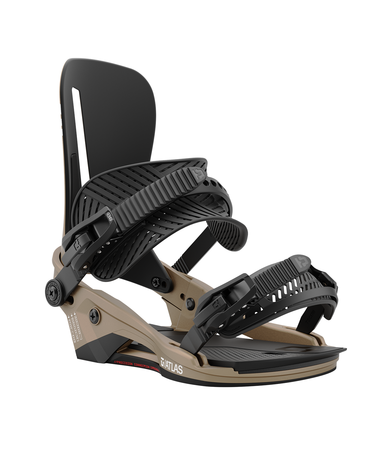 Union Atlas, 24/25 model snowboard bindings, bronze with black adjustable straps