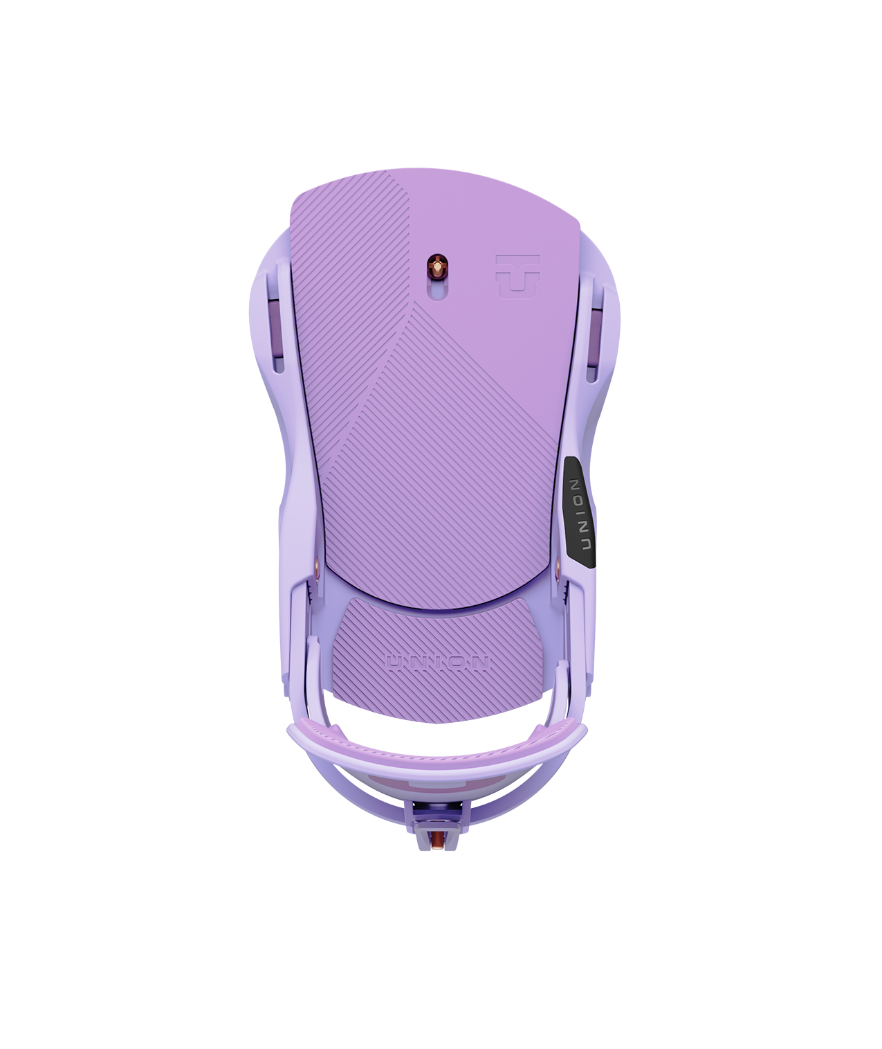 Union Trilogy (team HB) 24/25 model snowboard bindings, lavender with lavender adjustable straps. pink union trilogy logos