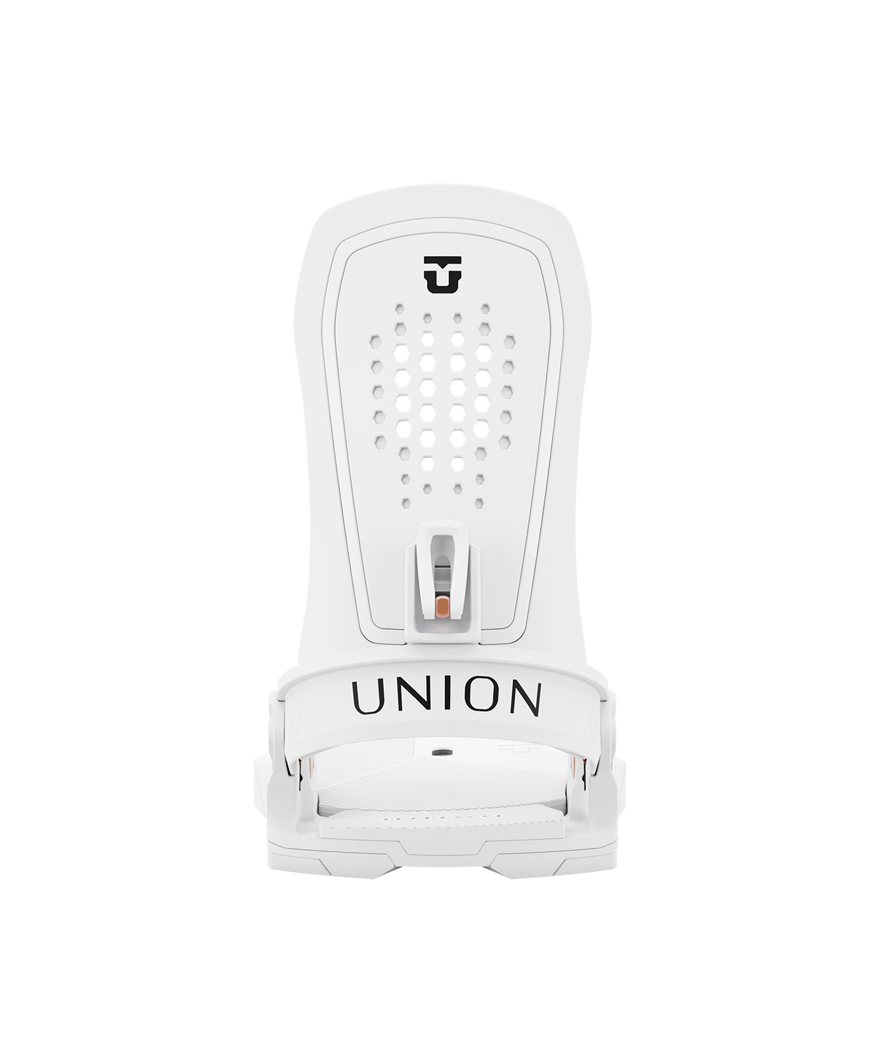 Union Trilogy 24/25 model snowboard bindings, matt white with white adjustable straps. black union trilogy logos