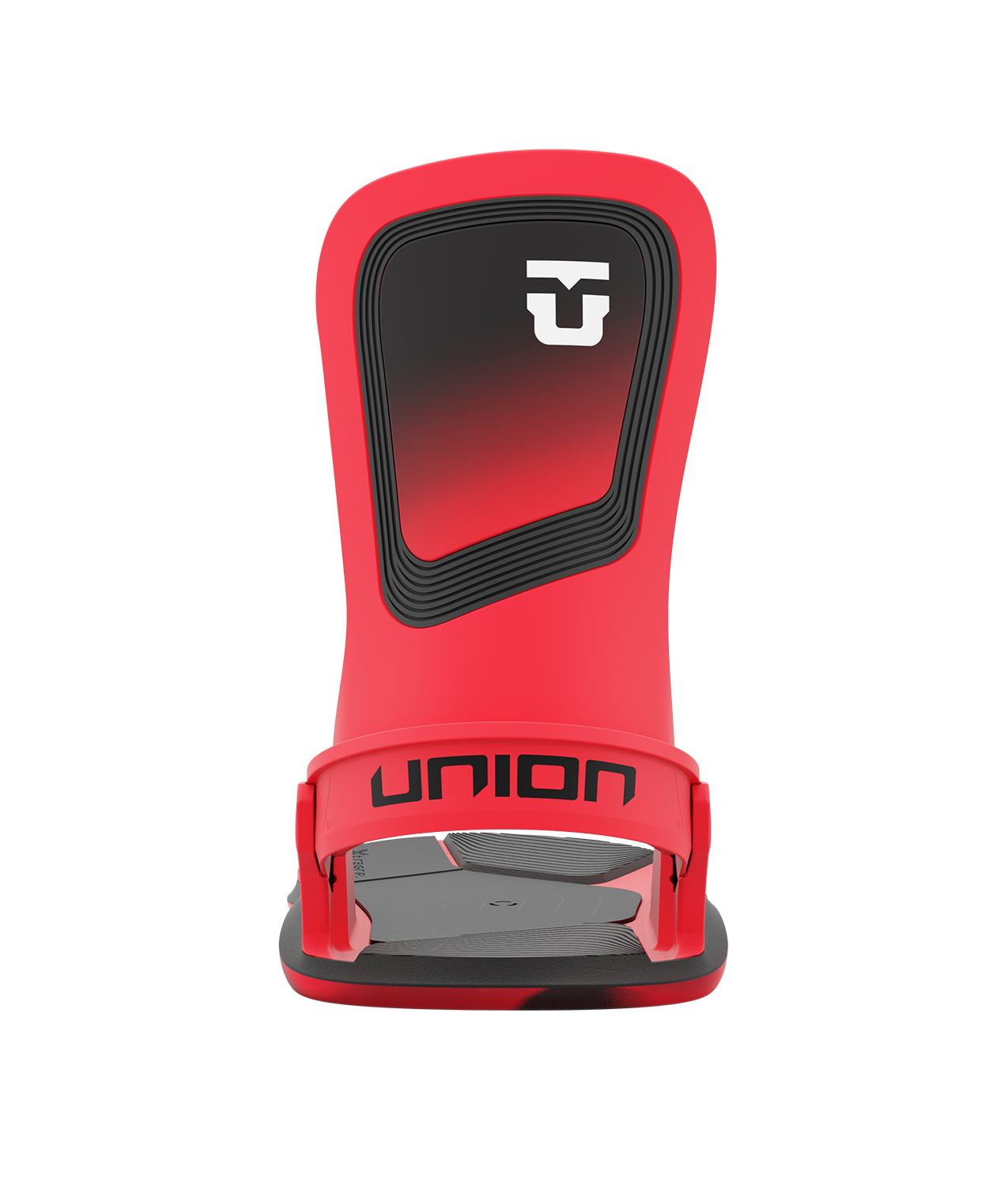 Union ultra 24/25 model snowboard bindings, matt hot red with black adjustable straps. black union ultra logos