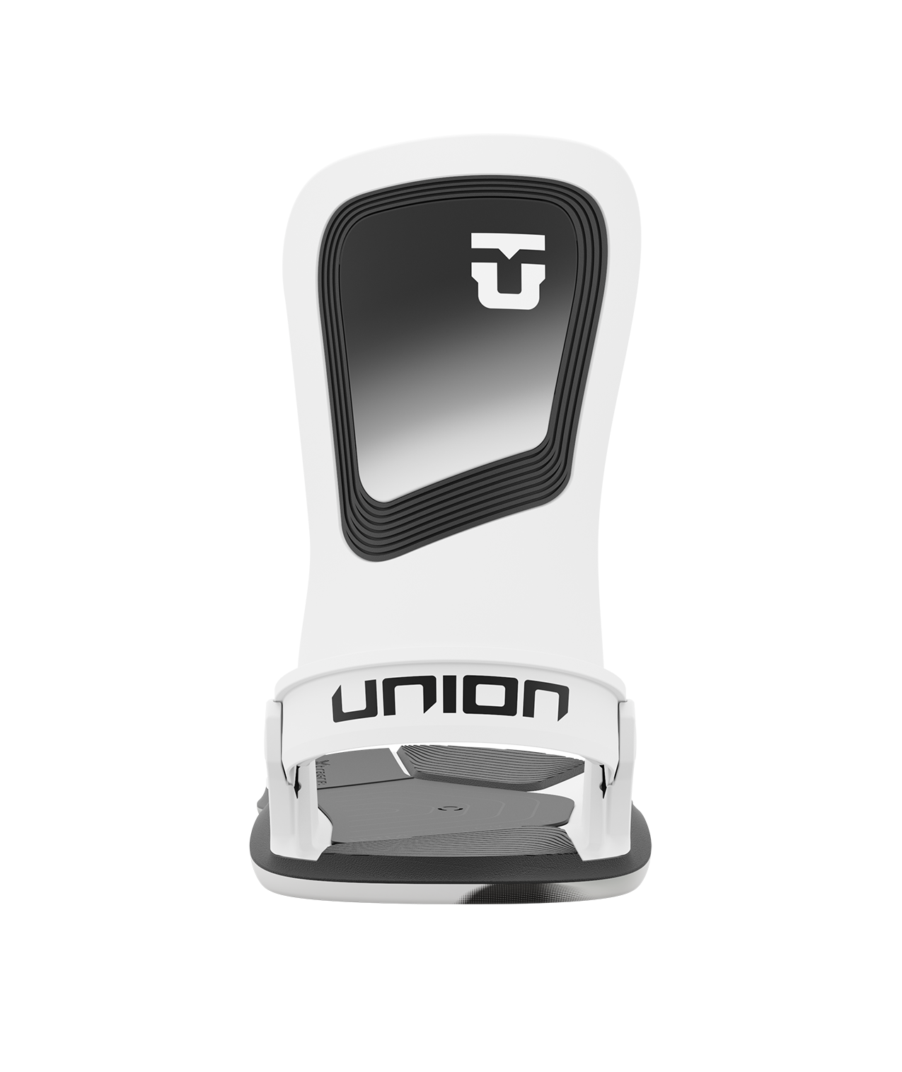 Union ultra 24/25 model snowboard bindings, matt white with white adjustable straps. black union ultra logos