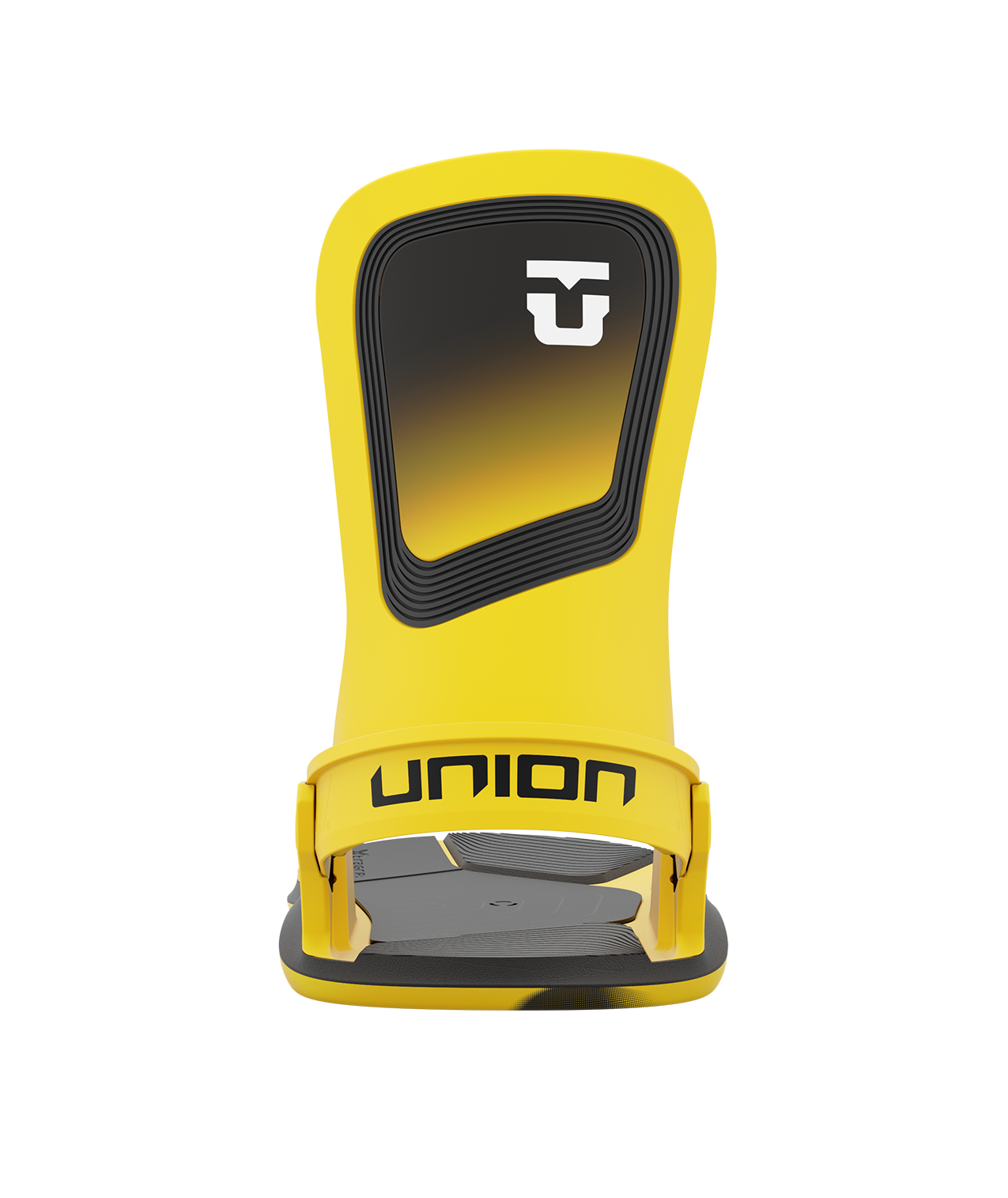 Union ultra 24/25 model snowboard bindings, matt yellow with black adjustable straps. black union ultra logos