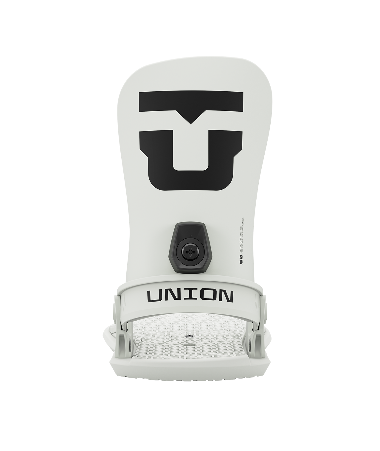 Union strata 24/25 model snowboard bindings, matt bone white with black adjustable straps. black union strata logos