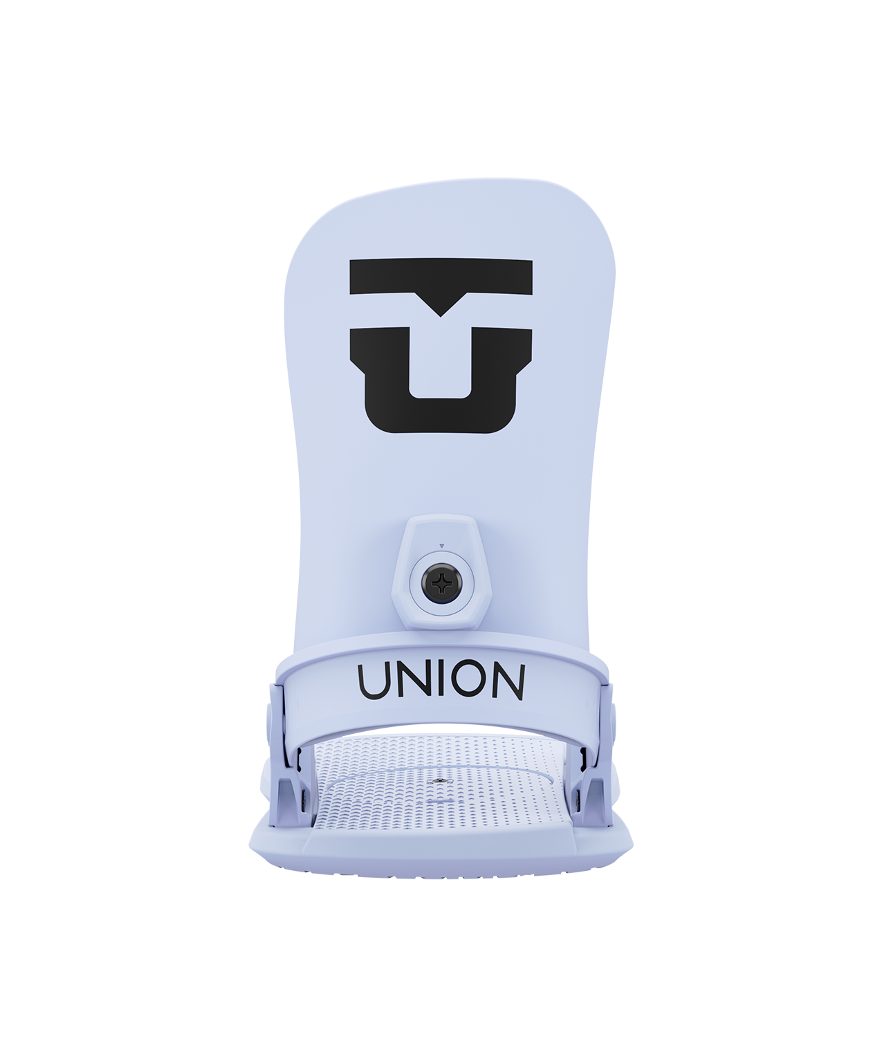 Union legacy 24/25 model snowboard bindings, matt light blue with light blue adjustable straps. black union legacy logos