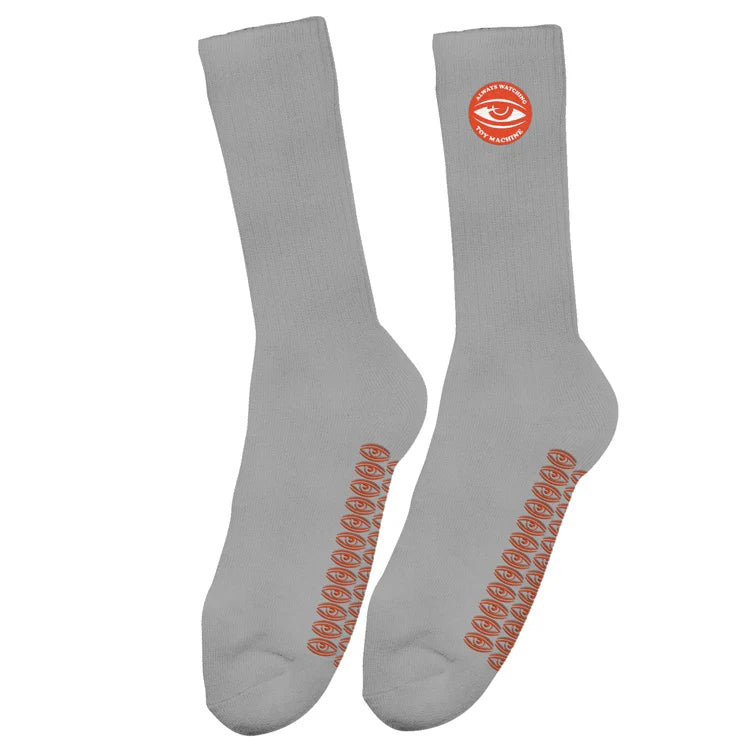 Toy Machine Always Watching Grip Sock Grey
