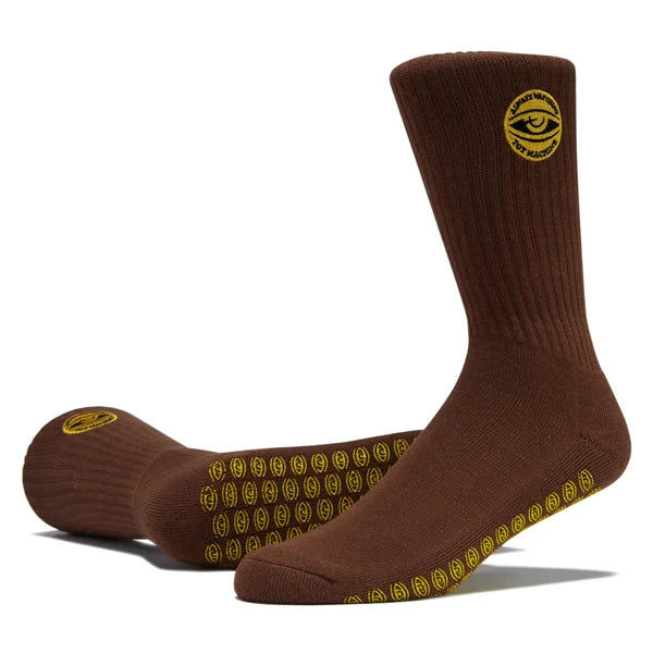 Toy Machine Always Watching Grip Sock Brown