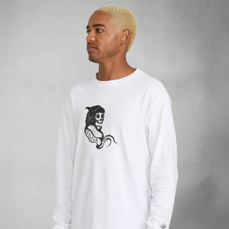 Volcom Seth Conboy Langarm-T-Shirt – Weiß