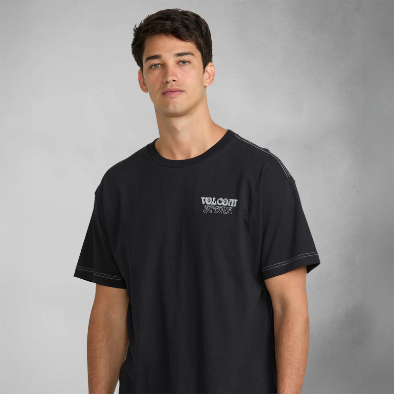 Volcom Timewave Kurzarm-T-Shirt - Antikschwarz
