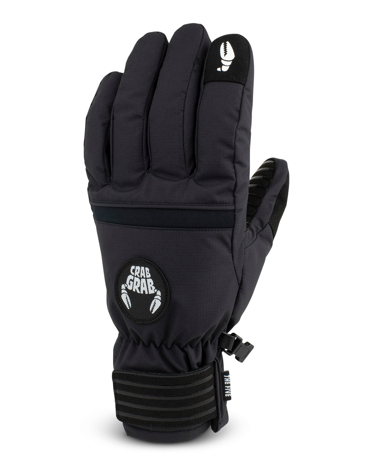 crab grab snowboard gloves, black with white crab grab logo's