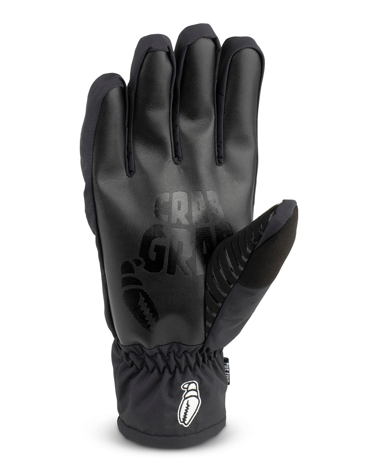 crab grab snowboard gloves, black with white crab grab logo's