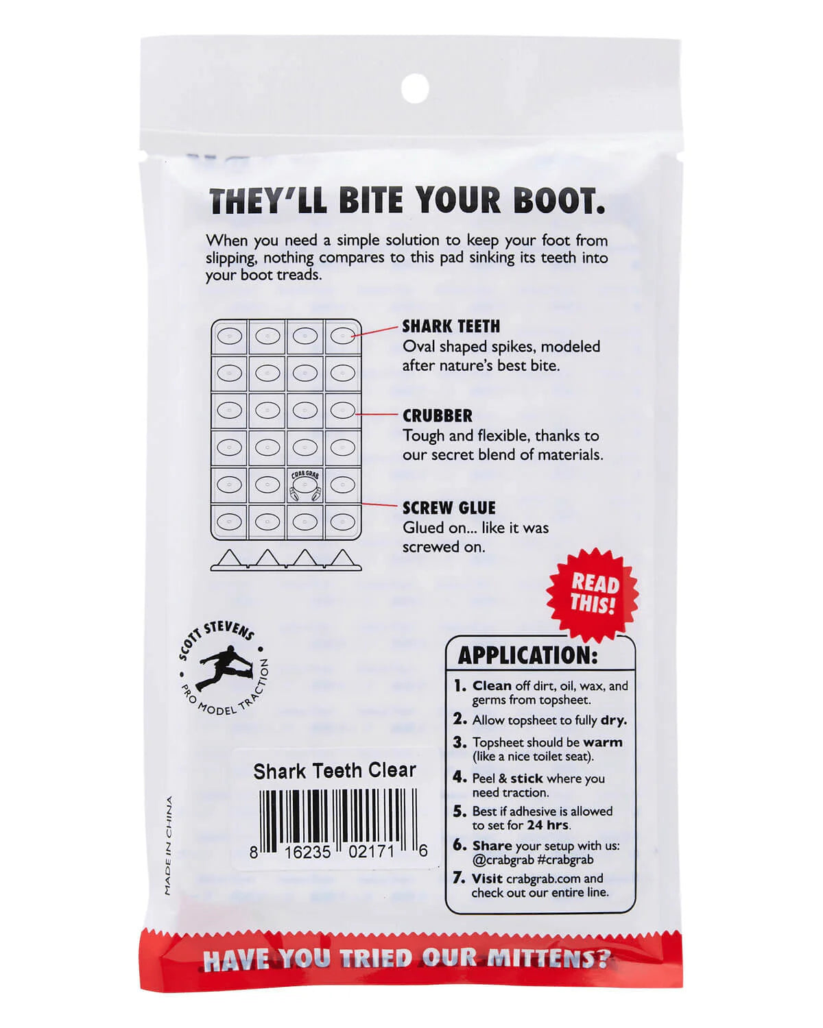 Crab Grab - Shark Teeth - Snowboard Stomp Pad