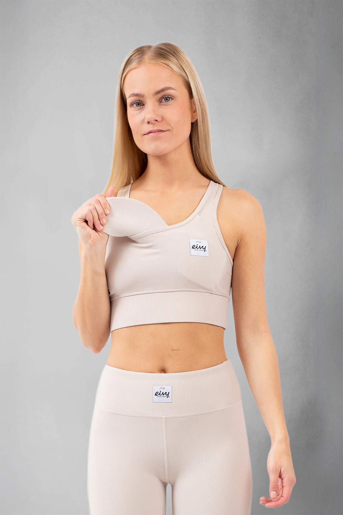 Eivy Gerippter Sport-BH - Faded Cloud - Baselayer