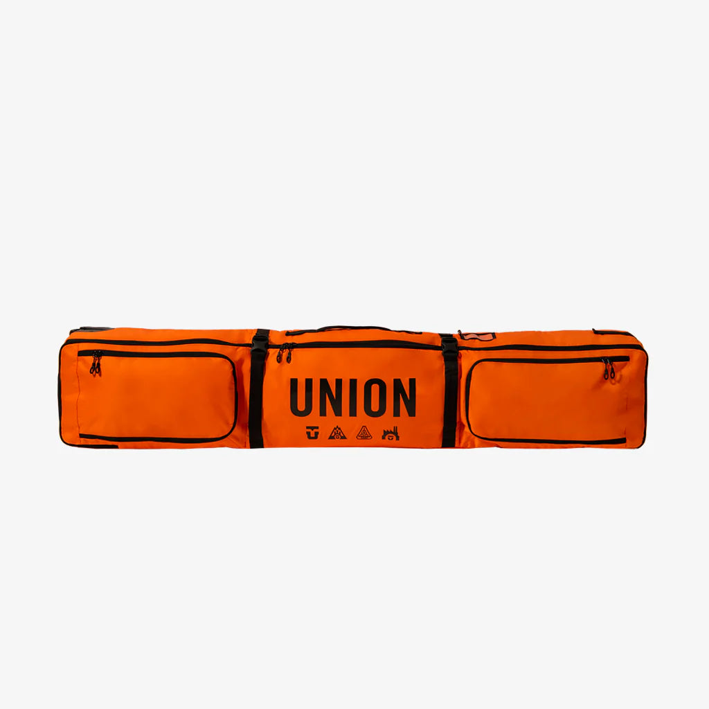 Union Wheeled Snowboard Bag – Padded Travel Board Case with Wheels – Bright Orange