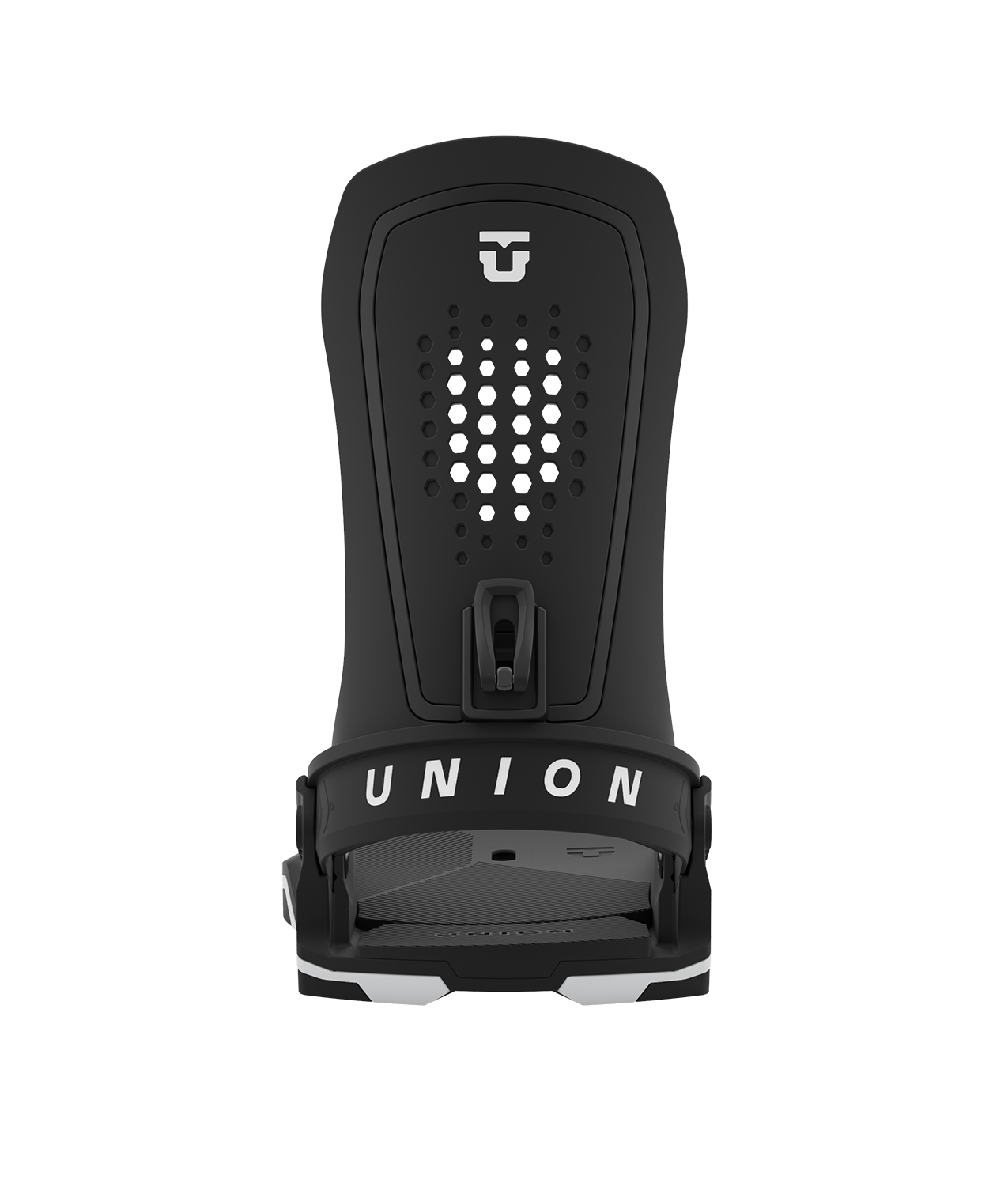 Union force 23/24 model snowboard bindings, matt black with black adjustable straps. white union force logos