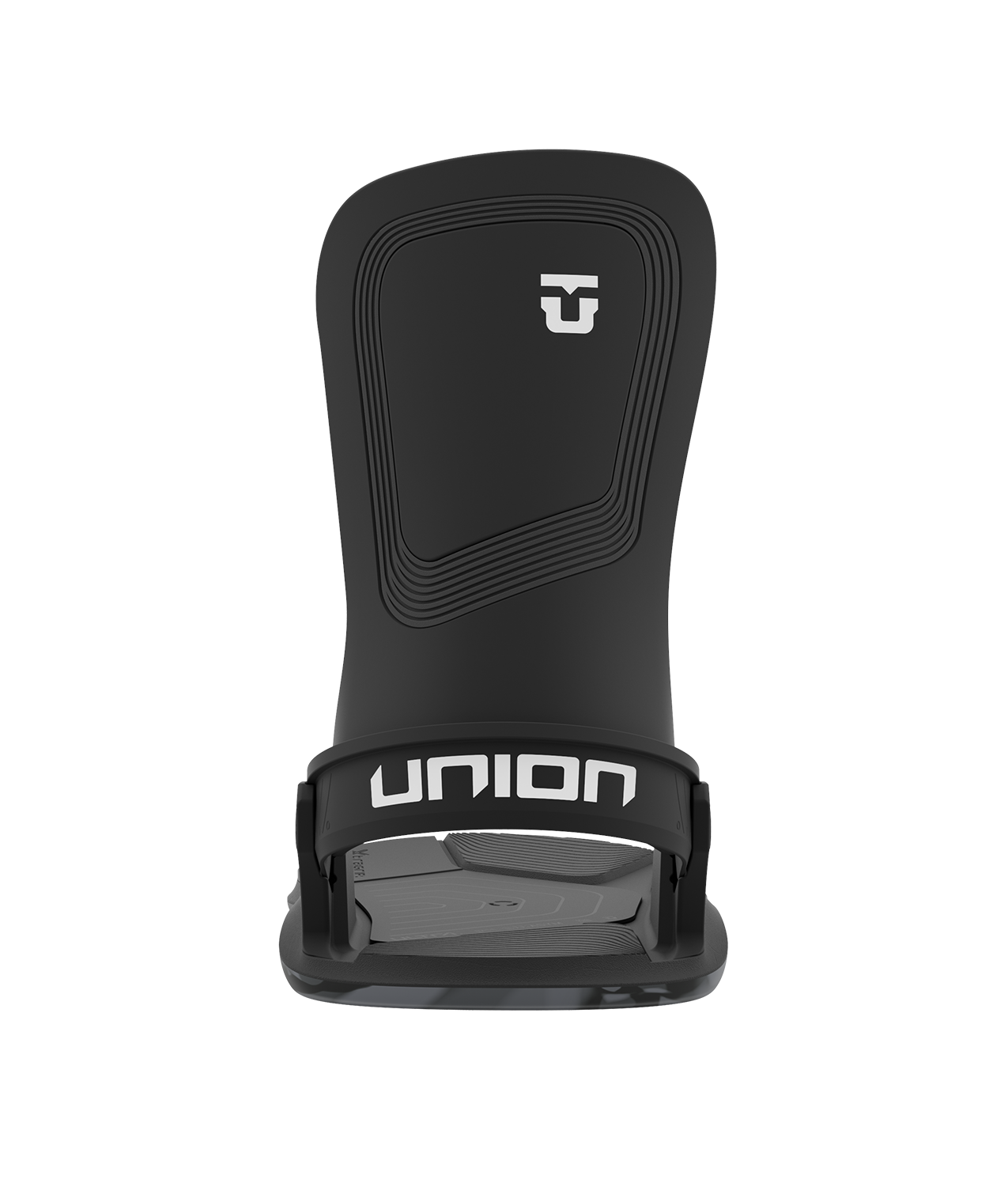 Union ultra 23/24 model snowboard bindings, matt black with black adjustable straps. white union ultra logos