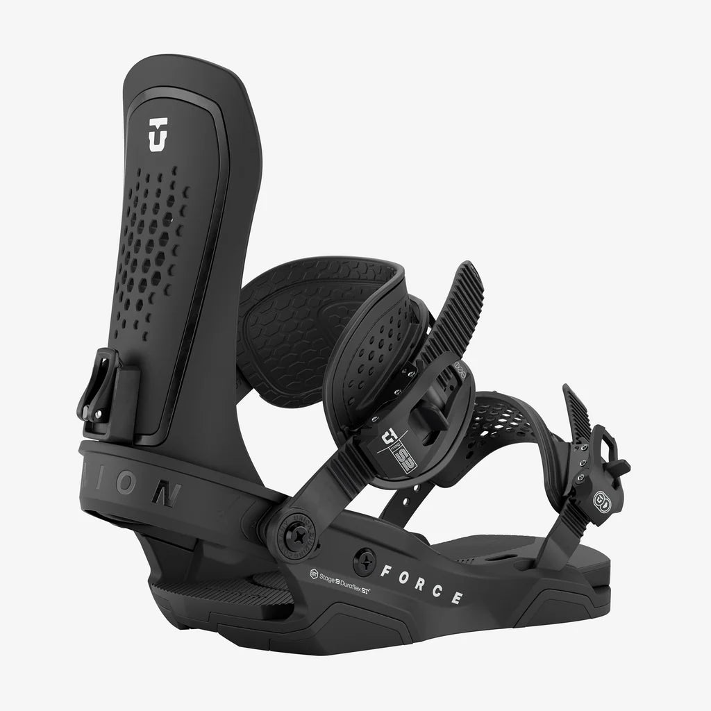 Union Force snowboard bindings for men, all-terrain performance and durability for serious riders.