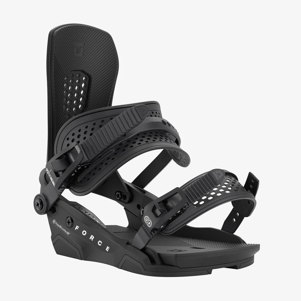 Union Force snowboard bindings for men, all-terrain performance and durability for serious riders.