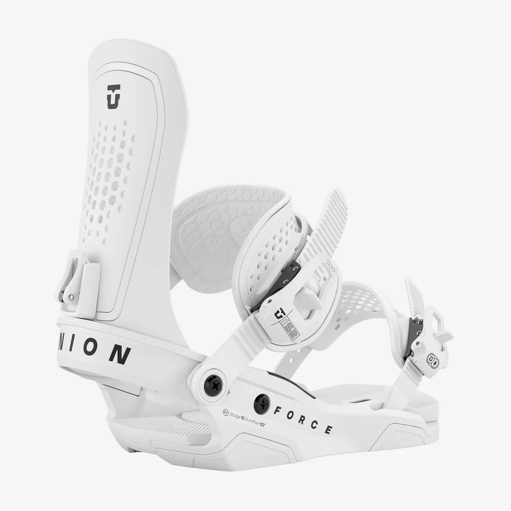 Union Force snowboard bindings for men, all-terrain performance and durability for serious riders.