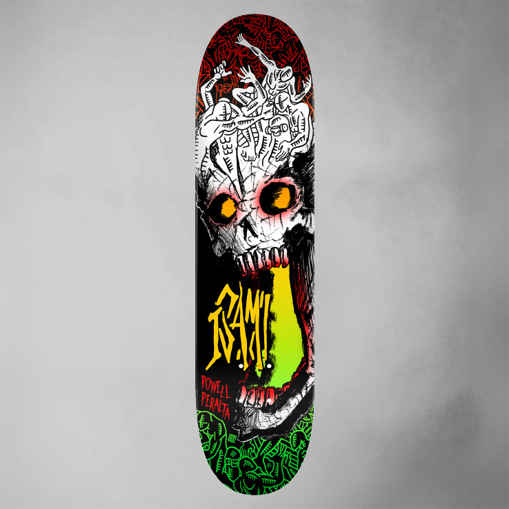 Powell Peralta Isamu Yamamoto Skull Skateboard Deck 8.0"