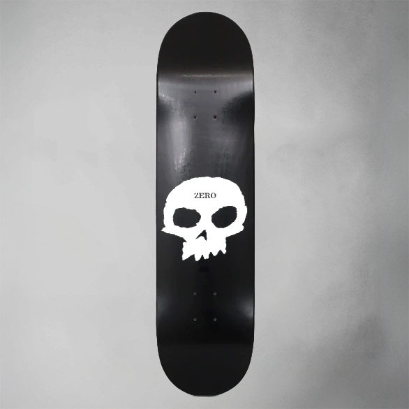 Zero Single Skull Black/White 8.5" Skateboard Deck