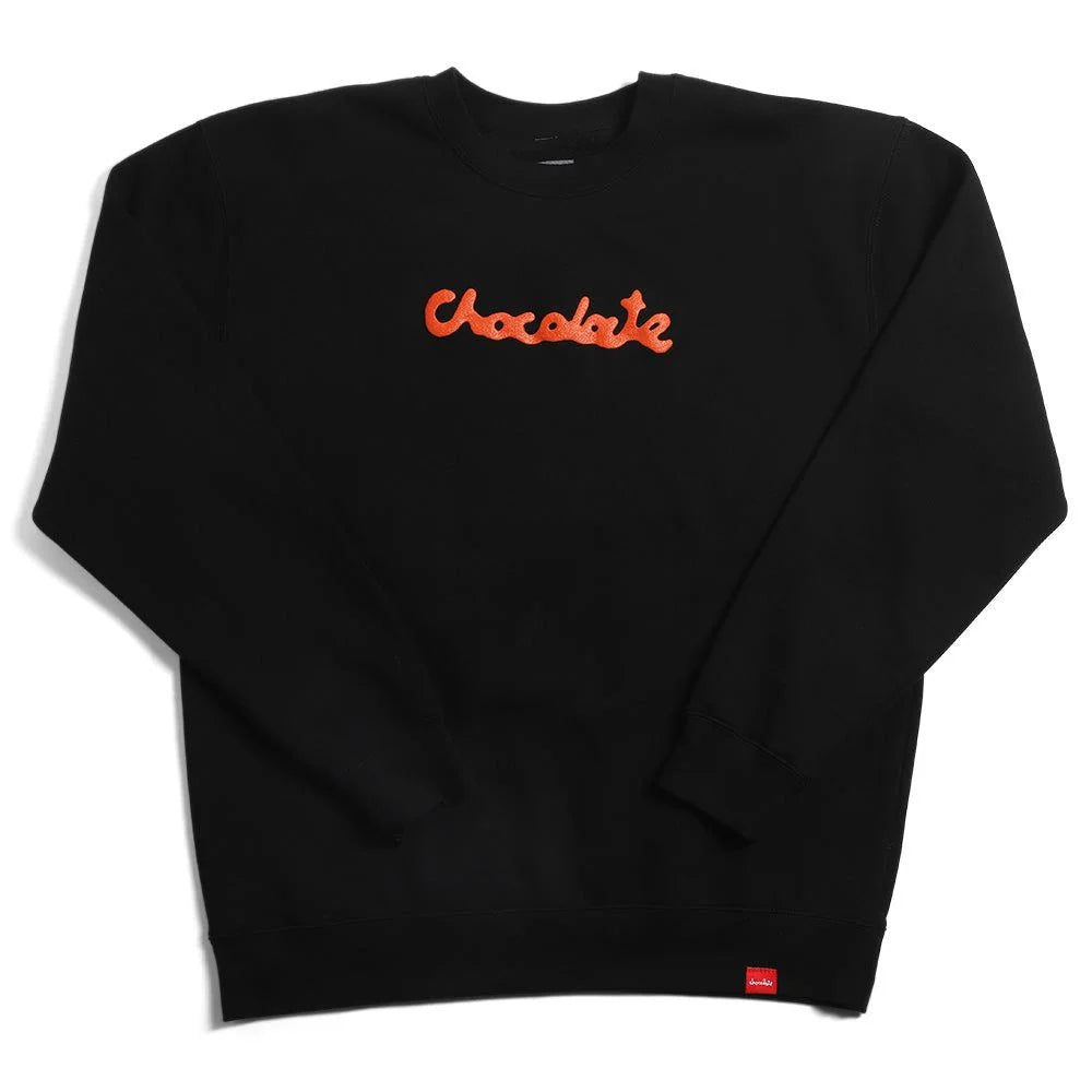 Chocolate McFetridge Drips Script Crew Black Medium