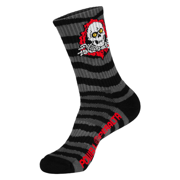 Powell Peralta Ripper Cotton Socks Stripes Charcoal/Black