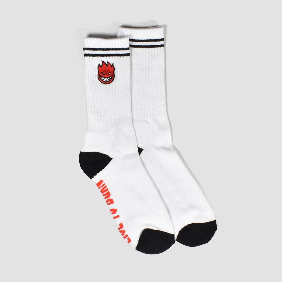 Spitfire Bighead Fill Emb Socks (White/Black/Red)