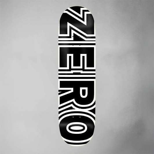 Zero Bold Black White 8.25" Skateboard Deck