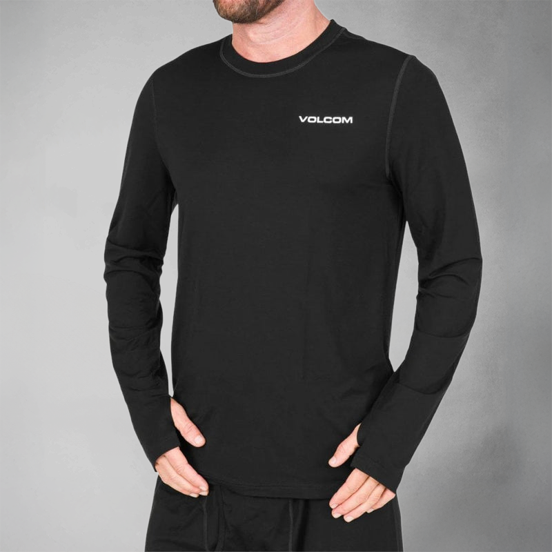 Volcom Merino Blend Crew - Snowboard Base Layer - Mens - Black