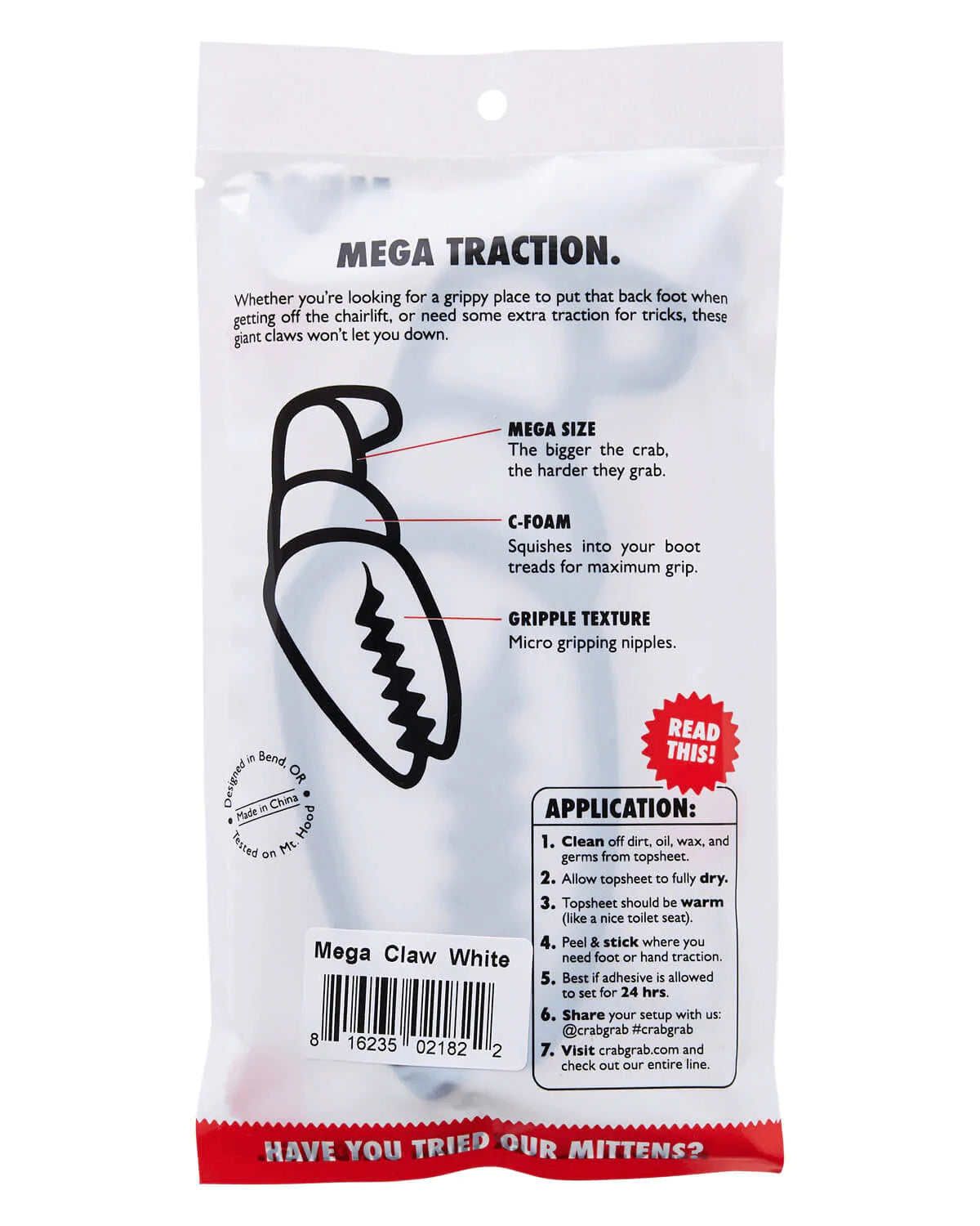 bright red crab grab mega claw stomp pad. in clear wrapper.